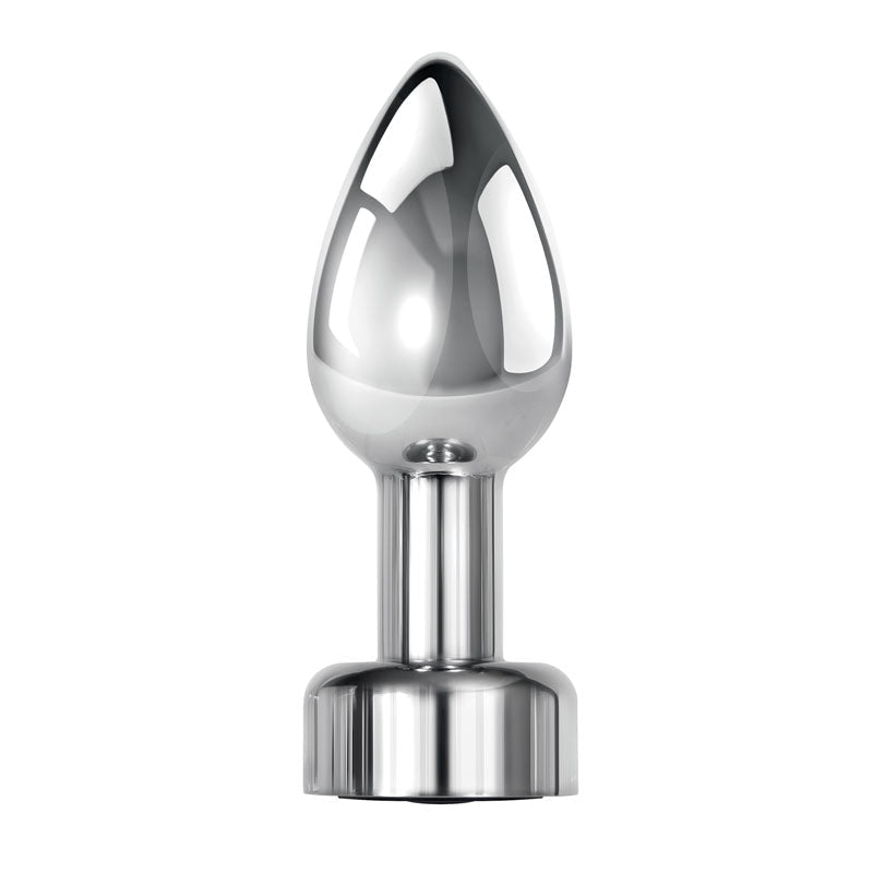 Gender X ROCKIN' METAL PLUG - Metallic 9.3 cm USB Rechargeable Butt Plug - Silk and Sin