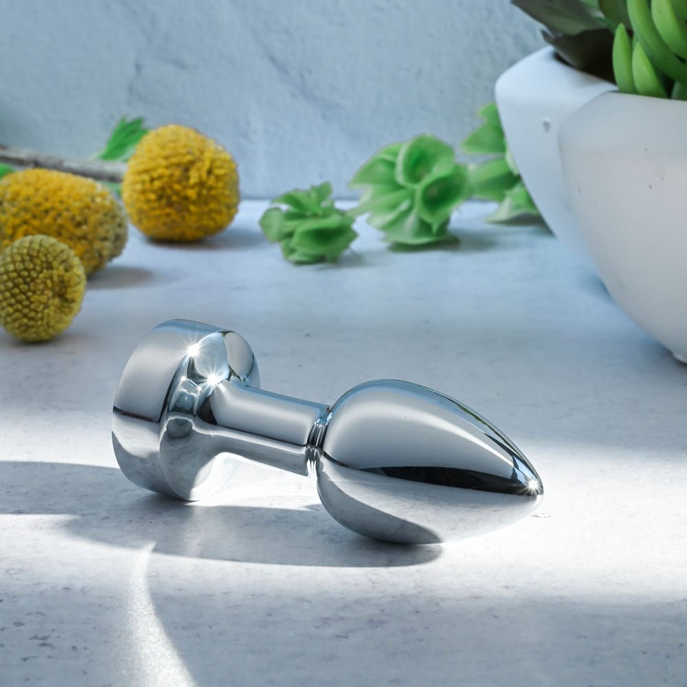 Gender X ROCKIN METAL PLUG MINI - Chrome 7.8 cm USB Rechargeable Vibrating Mini Butt Plug - Silk and Sin