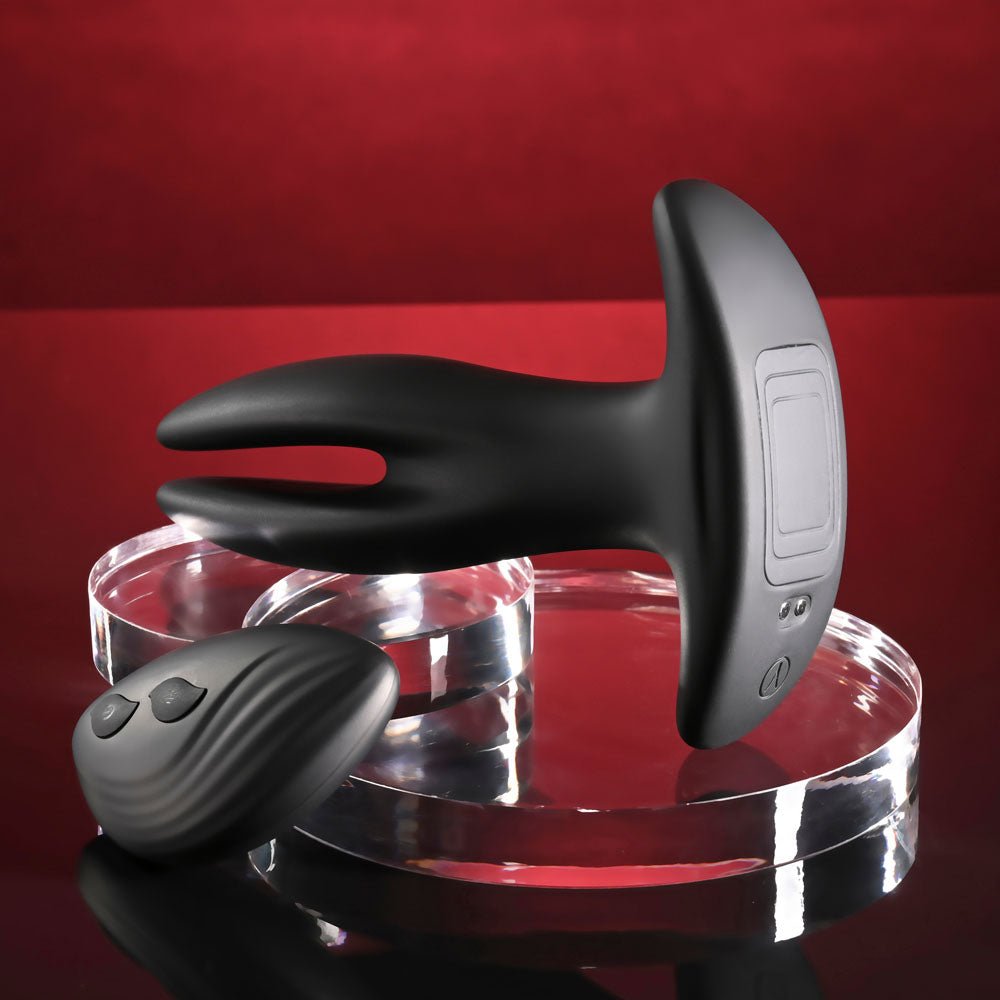 Gender X SPREAD THE LOVE - Black USB Rechargeable Stretching Anal Plug with Wireless Remote - Silk and Sin