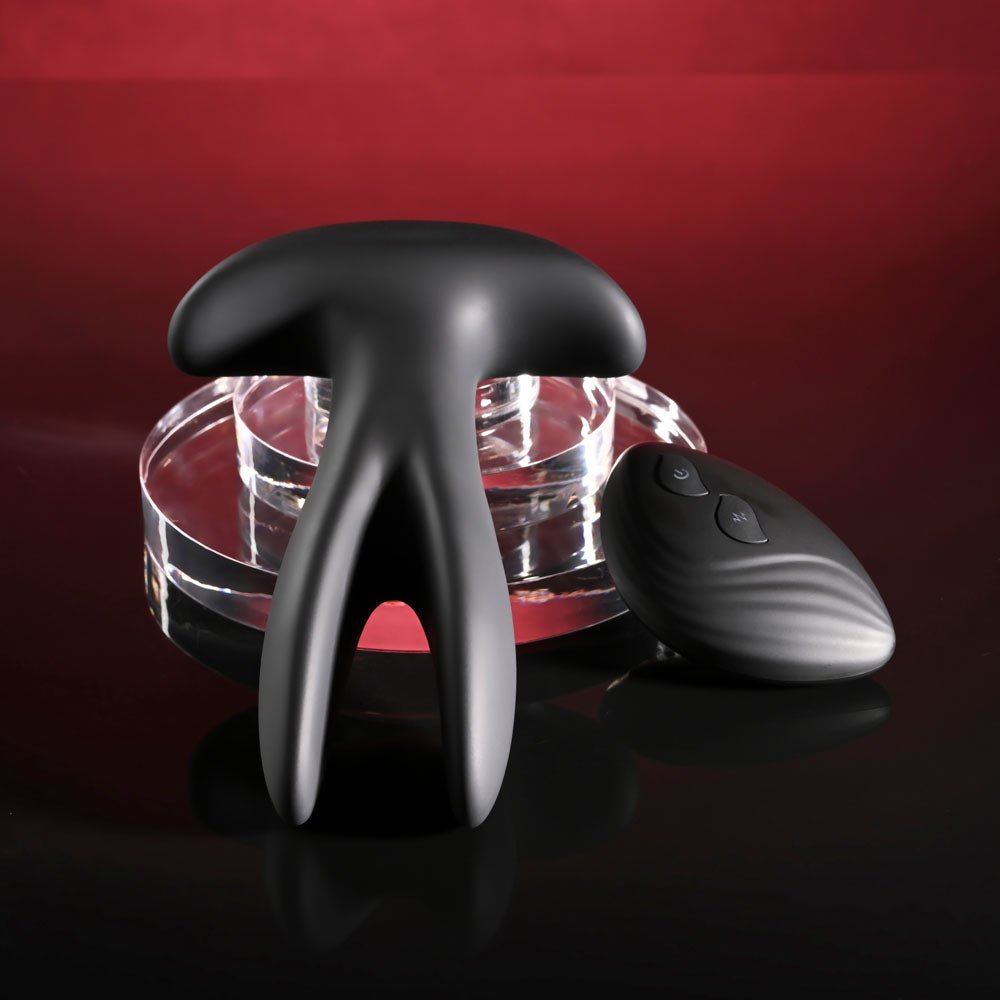 Gender X SPREAD THE LOVE - Black USB Rechargeable Stretching Anal Plug with Wireless Remote - Silk and Sin