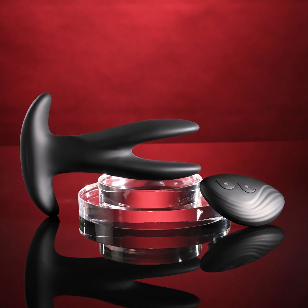 Gender X SPREAD THE LOVE - Black USB Rechargeable Stretching Anal Plug with Wireless Remote - Silk and Sin