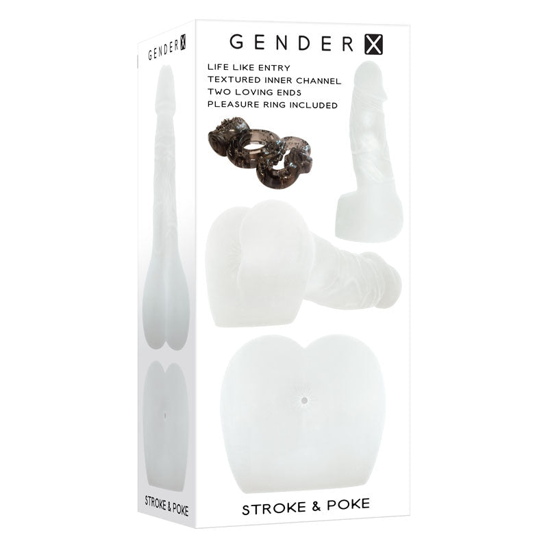 Gender X STROKE & POKE - Clear 20 cm Stroker Dong - Silk and Sin