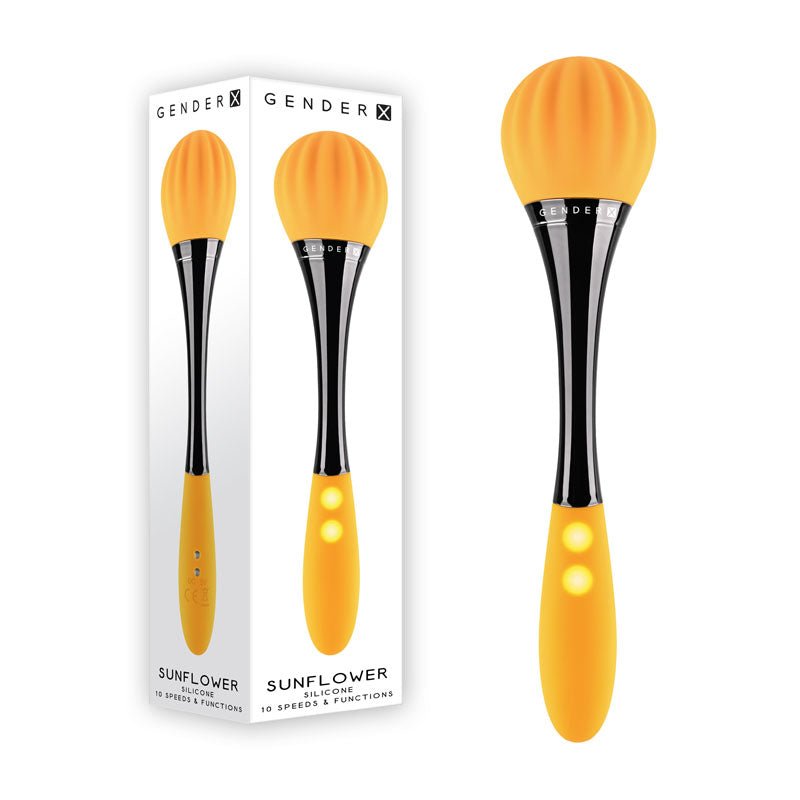 Gender X SUNFLOWER - Yellow 20 cm USB Rechargeable Massage Wand - Silk and Sin