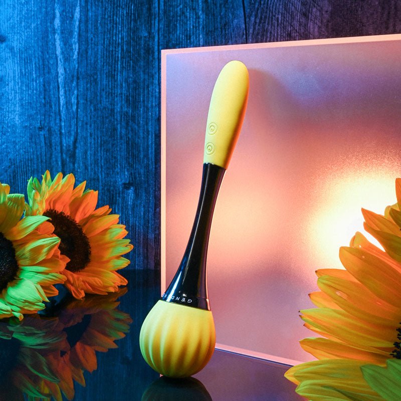 Gender X SUNFLOWER - Yellow 20 cm USB Rechargeable Massage Wand - Silk and Sin
