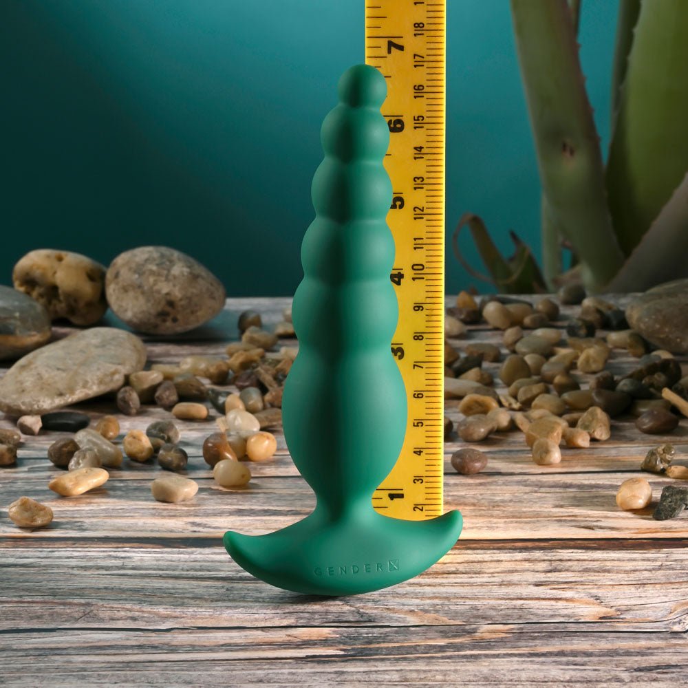 Gender X THE RATTLER - Green 17 cm USB Rechargeable Vibrating and Twirling Anal Plug - Silk and Sin
