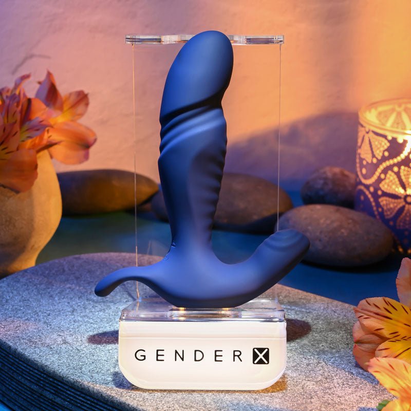 Gender X TRUE BLUE - Blue 13.5 cm USB Rechargeable Thrusting Prostate Massager - Silk and Sin