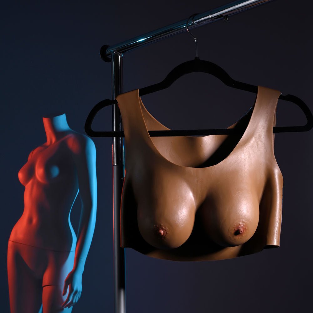 Gender X UNDERGARMENTS - PLATE C-CUP - Dark - Brown Wearable Breasts - C-Cup Size - Silk and Sin