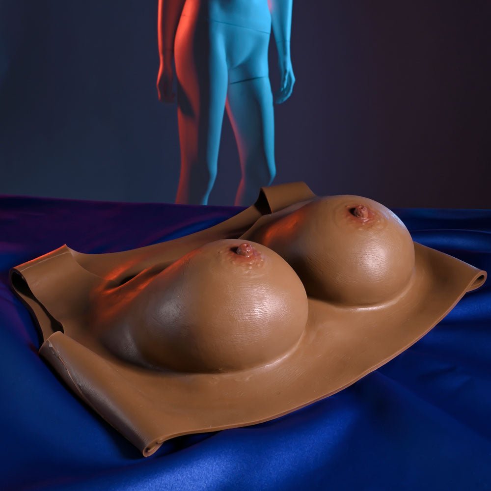 Gender X UNDERGARMENTS - PLATE C-CUP - Dark - Brown Wearable Breasts - C-Cup Size - Silk and Sin