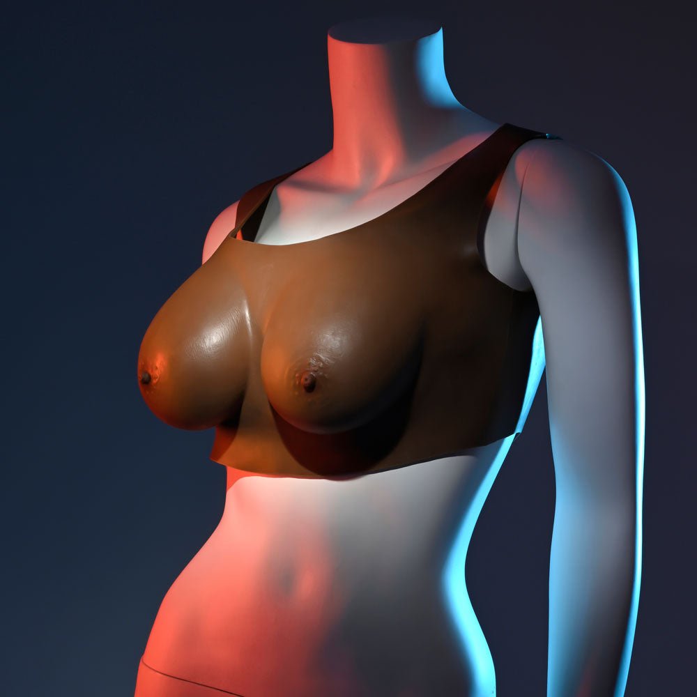 Gender X UNDERGARMENTS - PLATE C-CUP - Dark - Brown Wearable Breasts - C-Cup Size - Silk and Sin