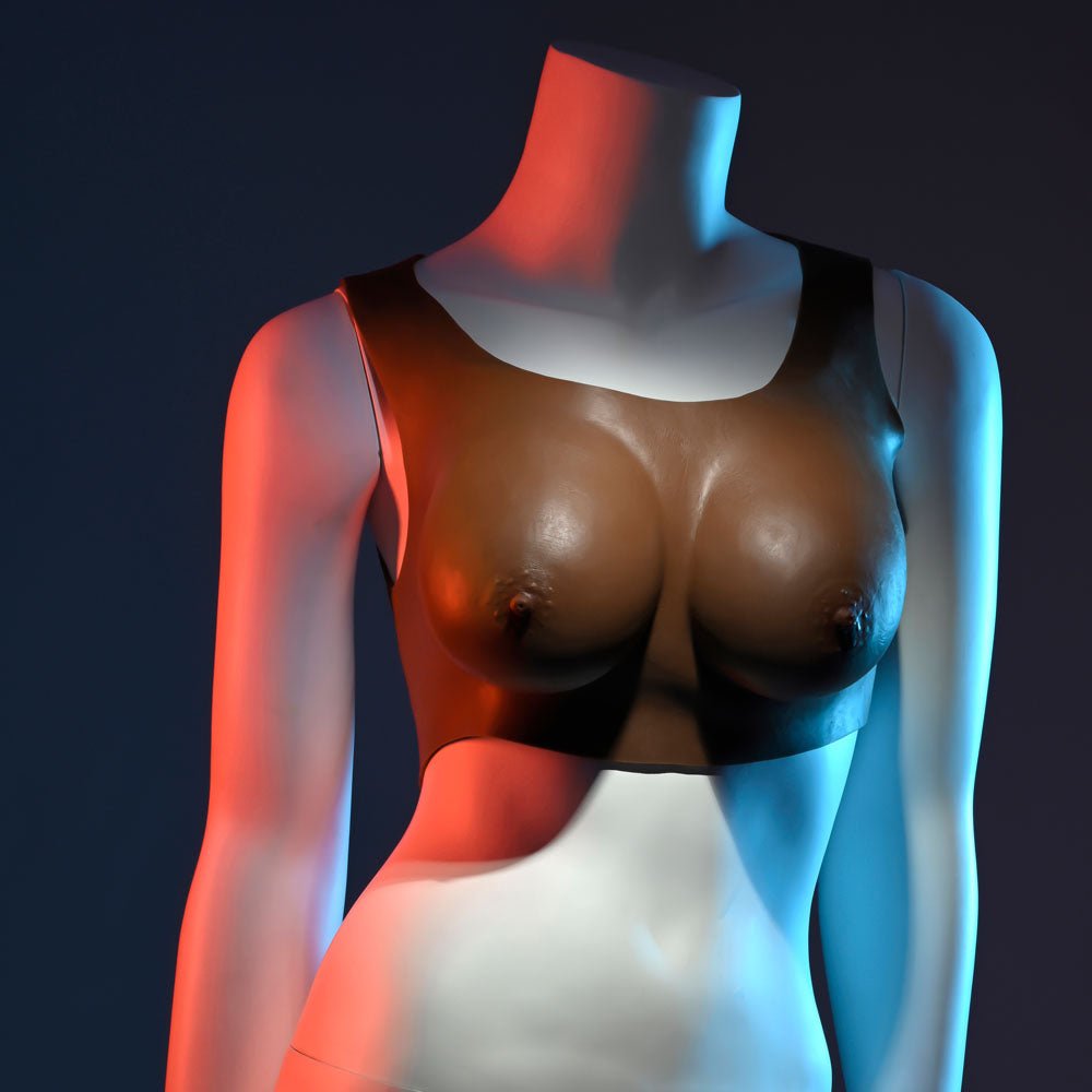 Gender X UNDERGARMENTS - PLATE C-CUP - Dark - Brown Wearable Breasts - C-Cup Size - Silk and Sin