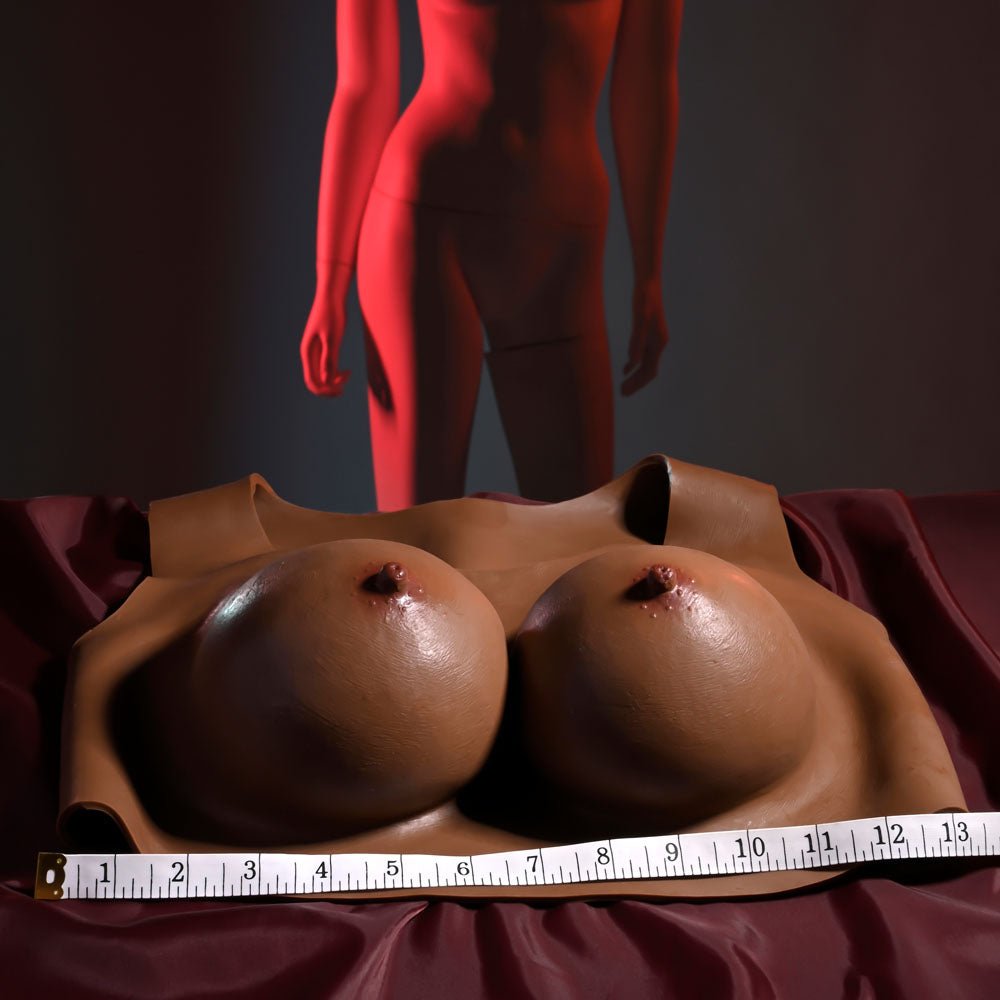 Gender X UNDERGARMENTS - PLATE D-CUP - Dark - Brown Wearable Breasts - D-Cup Size - Silk and Sin