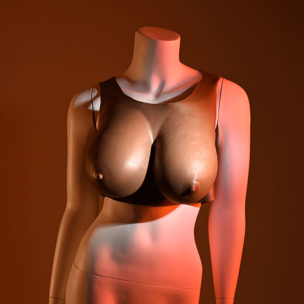 Gender X UNDERGARMENTS - PLATE E-CUP - Dark - Brown Wearable Breasts - E-Cup Size - Silk and Sin