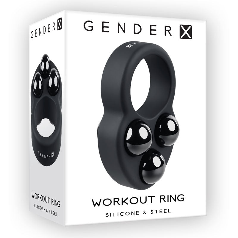 Gender X WORKOUT RING - Black Weighted Cock Ring - Silk and Sin