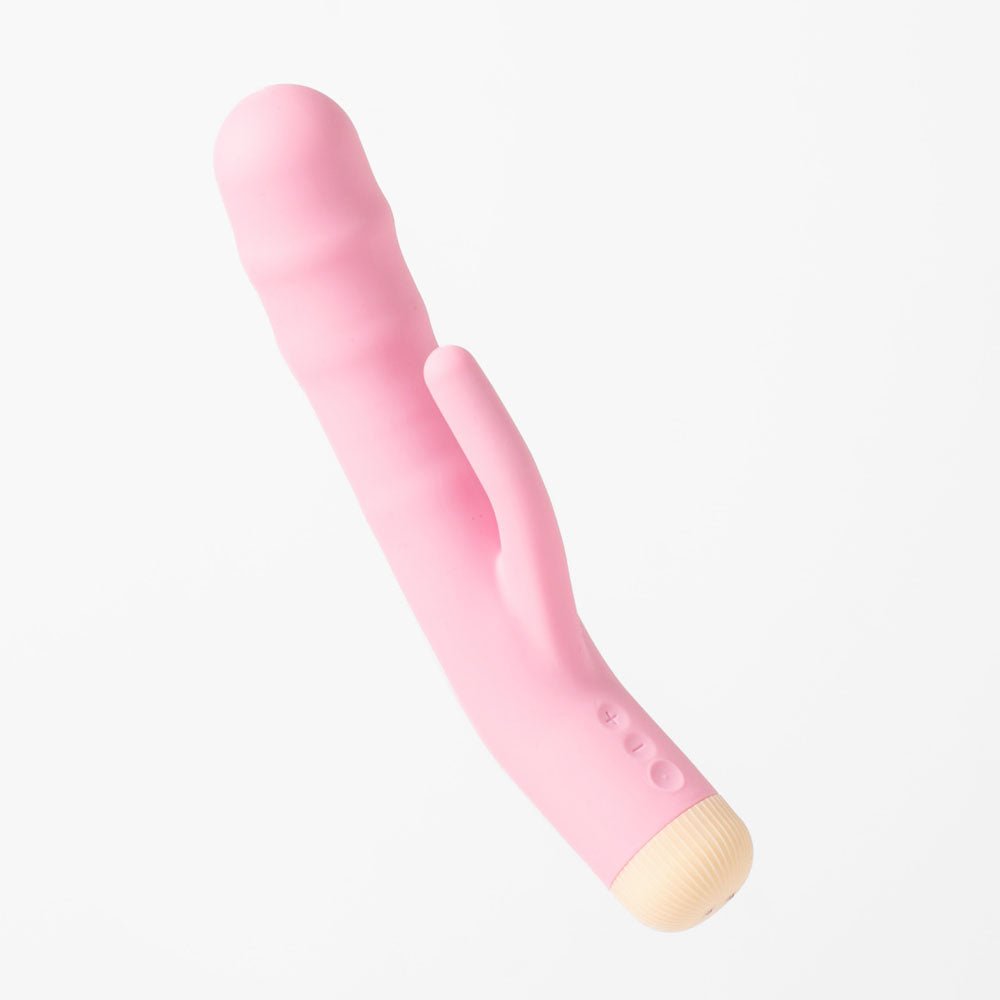 Girls Get Off - DeeDee - Pink 19 cm USB Rechargeable Thrusting Rabbit Vibrator - Silk and Sin