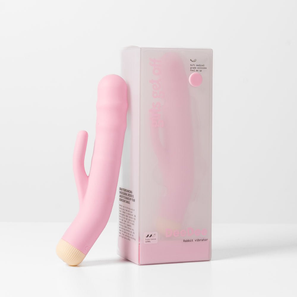 Girls Get Off - DeeDee - Pink 19 cm USB Rechargeable Thrusting Rabbit Vibrator - Silk and Sin