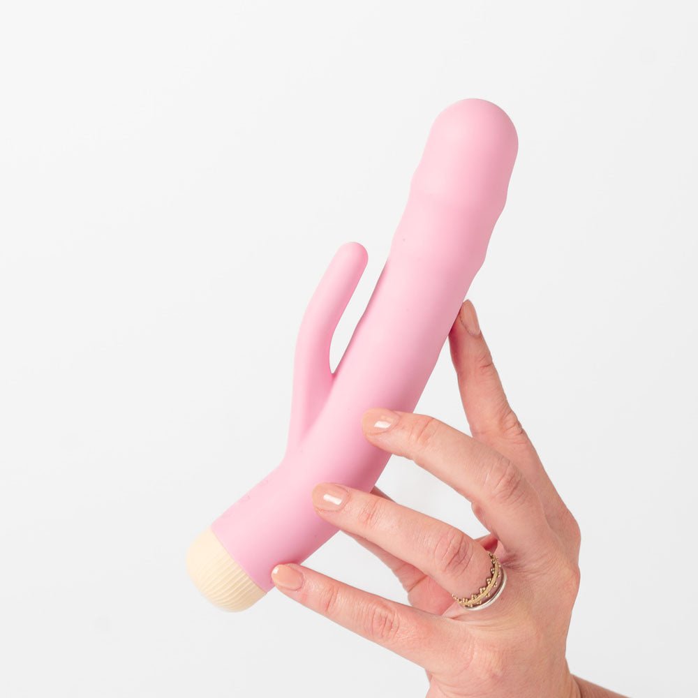 Girls Get Off - DeeDee - Pink 19 cm USB Rechargeable Thrusting Rabbit Vibrator - Silk and Sin
