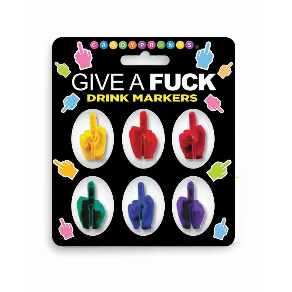 Give A Fuck Drink Markers - Novelty Drink Markers - Set of 6 - silkandsin