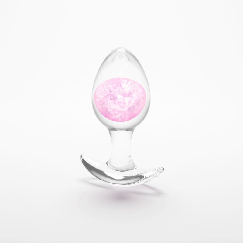 Glams Cosmic - Medium - Pink - Clear/Pink 9.5 cm Small Butt Plug - Silk and Sin