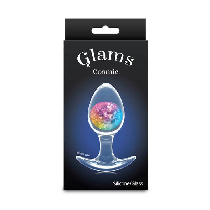 Glams Cosmic - Medium - Rainbow - Clear/Rainbow 9.5 cm Small Butt Plug - Silk and Sin