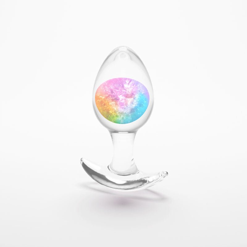 Glams Cosmic - Medium - Rainbow - Clear/Rainbow 9.5 cm Small Butt Plug - Silk and Sin