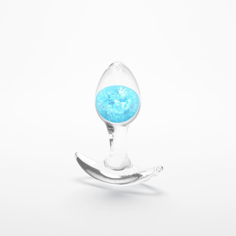 Glams Cosmic - Small - Blue - Clear/Blue 8.1 cm Small Butt Plug - Silk and Sin