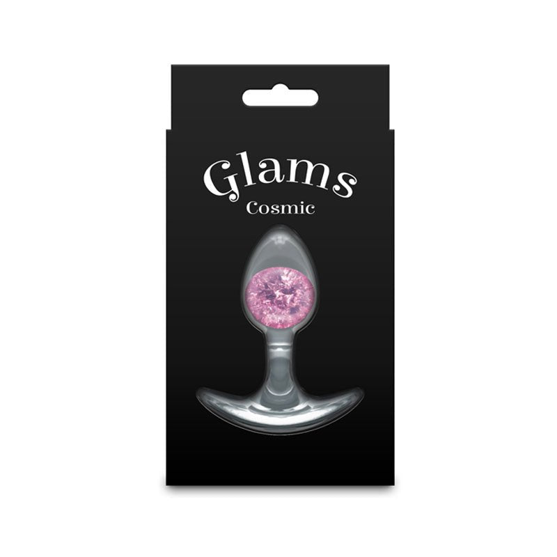Glams Cosmic - Small - Pink - Clear/Pink 8.1 cm Small Butt Plug - Silk and Sin