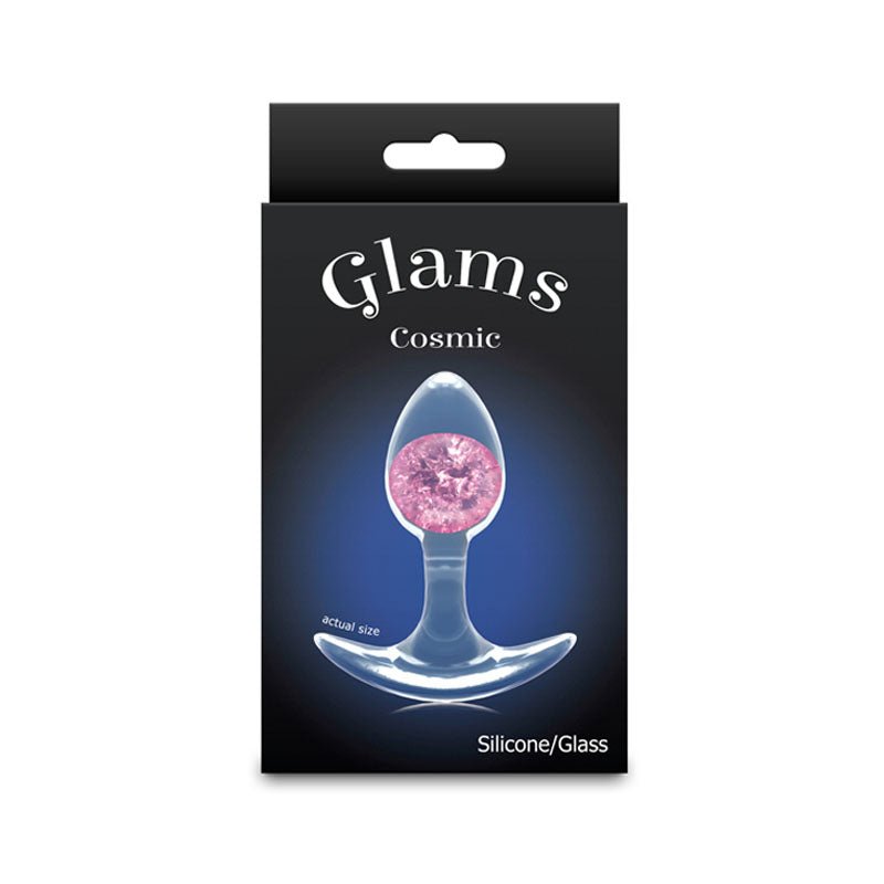 Glams Cosmic - Small - Pink - Clear/Pink 8.1 cm Small Butt Plug - Silk and Sin