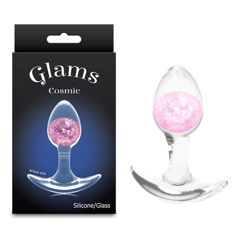 Glams Cosmic - Small - Pink - Clear/Pink 8.1 cm Small Butt Plug - Silk and Sin