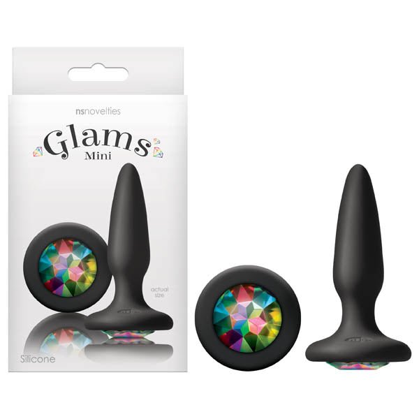 Glams Mini - Black 8.4 cm (3.3'') Butt Plug with Sparkling Gem - Silk and Sin