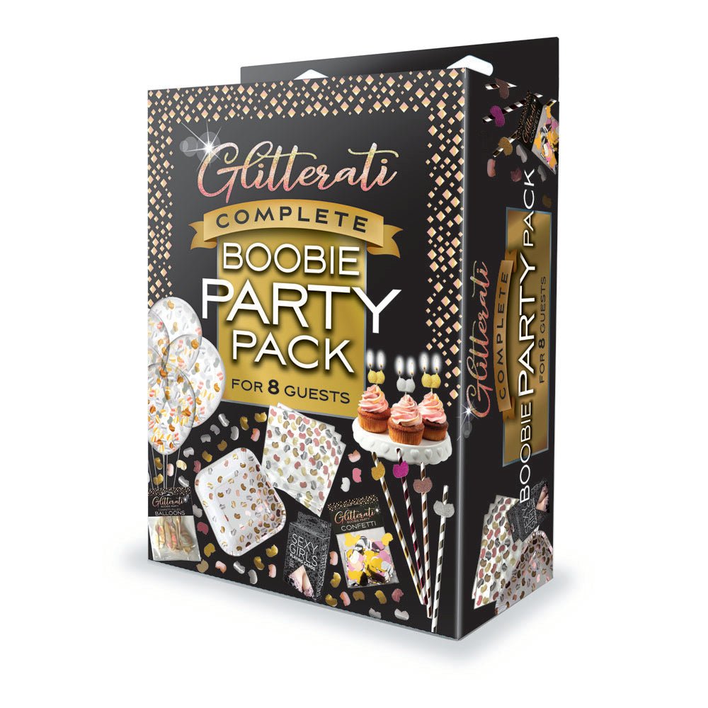 Glitterati Complete Boobie Party Pack - Party Set for 8 People - Silk and Sin