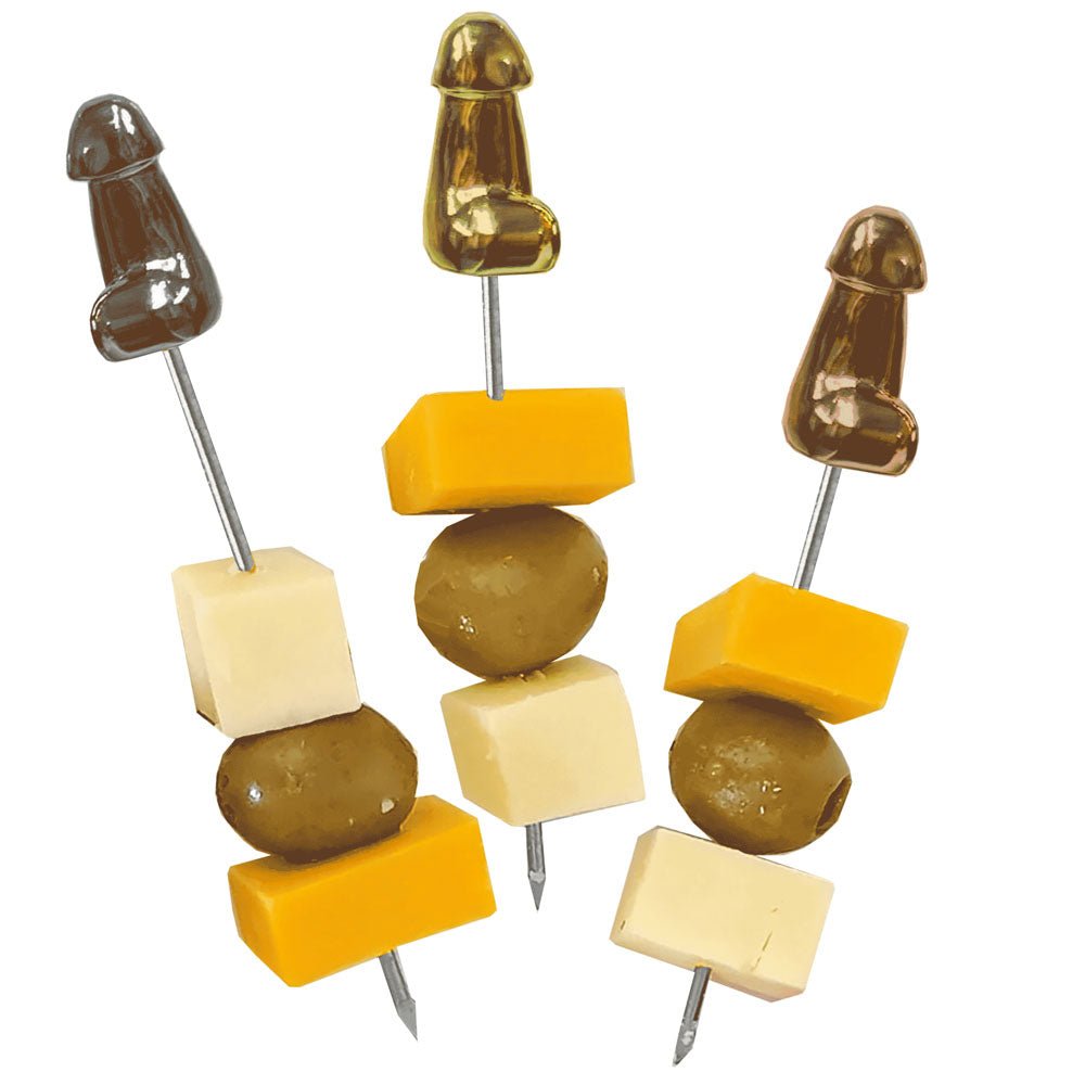 Glitterati Hors d'Oeuvre Picks - 6 Pack - Stainless Steel 18 cm Food Picks - Set of 6 - Silk and Sin