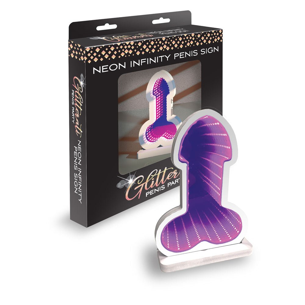 Glitterati Neon Infinity Penis Sign - Novelty LED Light - Silk and Sin