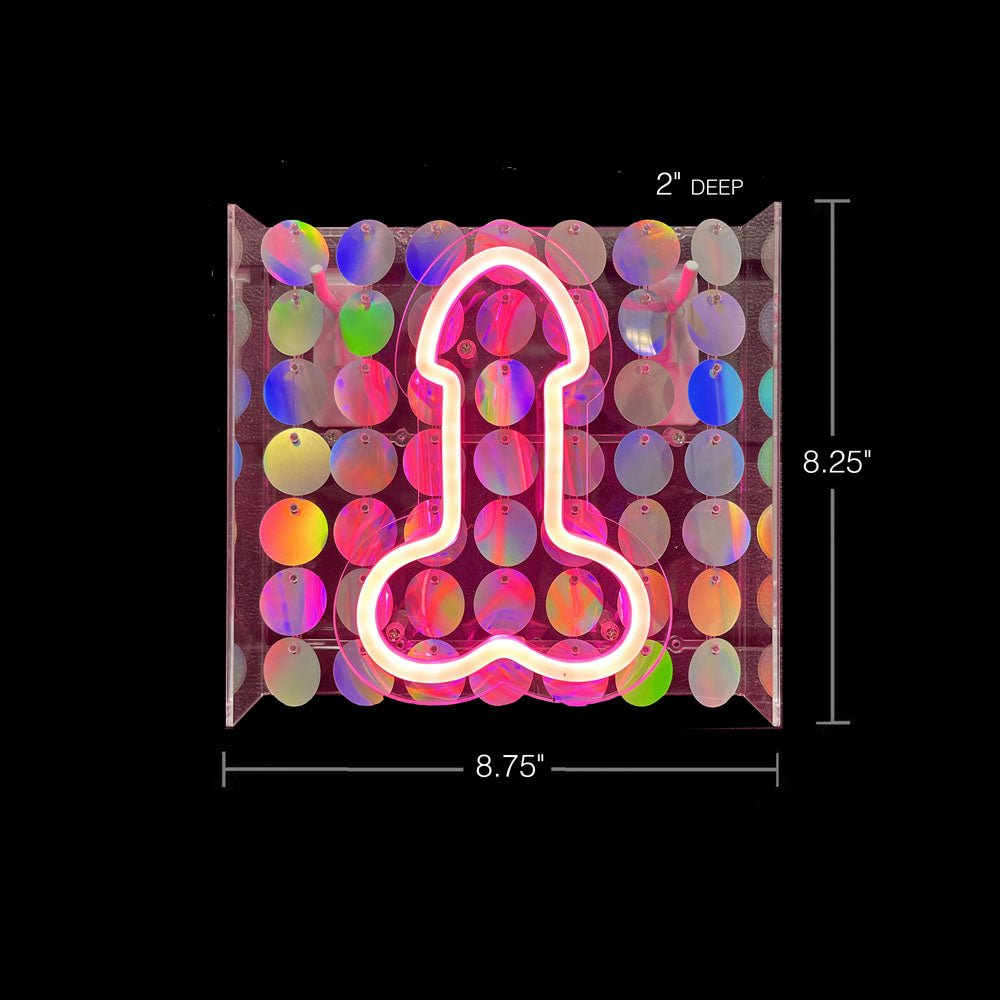 Glitterati Neon Pink Penis Sign - Novelty Neon Light - Silk and Sin