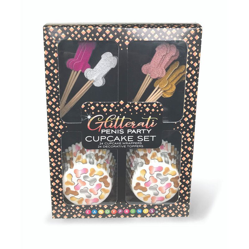 Glitterati - Penis Party Cupcake Set - Party Cupcake Set - Set of 24 - Silk and Sin