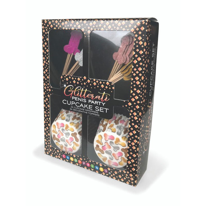 Glitterati - Penis Party Cupcake Set - Party Cupcake Set - Set of 24 - Silk and Sin