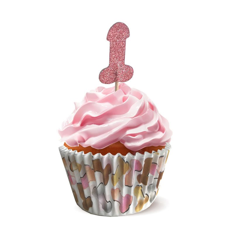 Glitterati - Penis Party Cupcake Set - Party Cupcake Set - Set of 24 - Silk and Sin