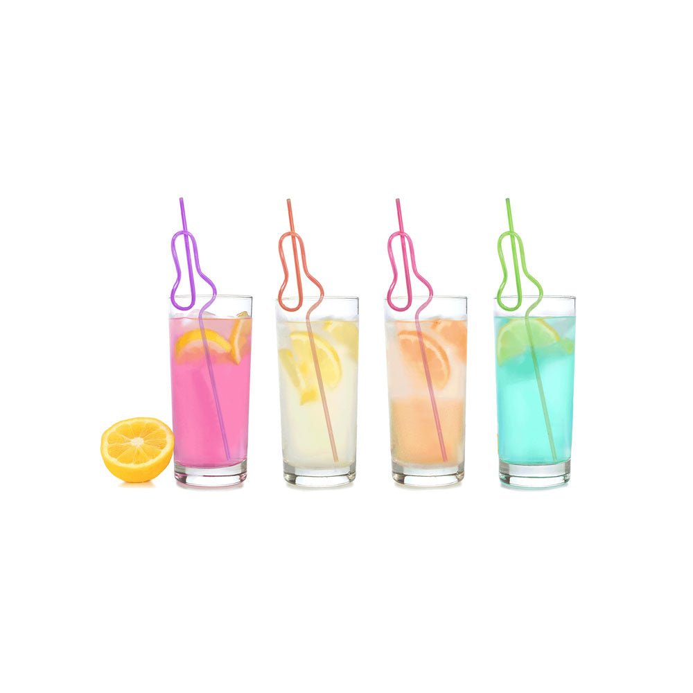 Glitterati Penis Silly Straws - Coloured Hen's Party Straws - 8 Pack - Silk and Sin