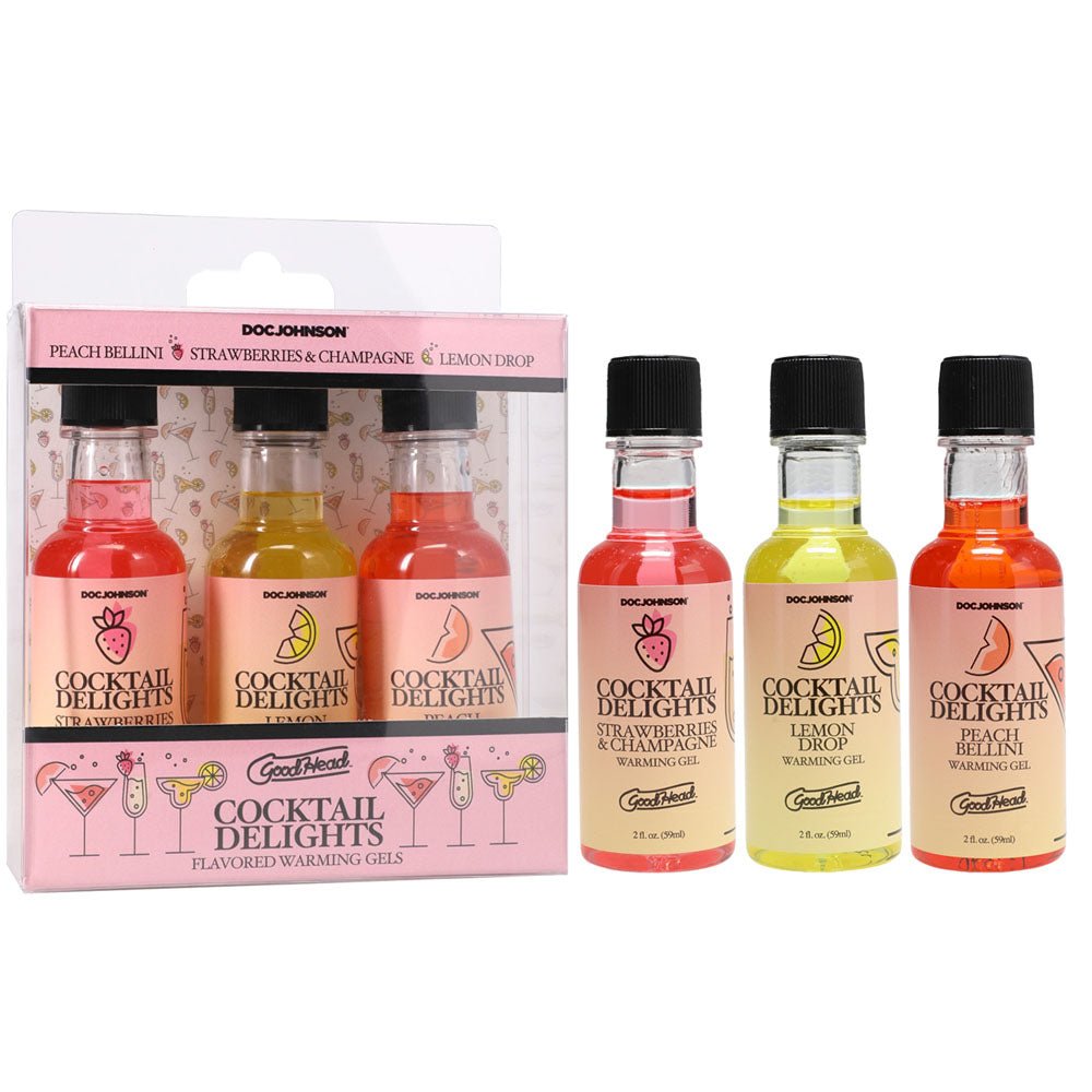 GoodHead Cocktail Delights - Flavoured Warming Oral Sex Gels - 59 ml Bottles - Set of 3 - Silk and Sin