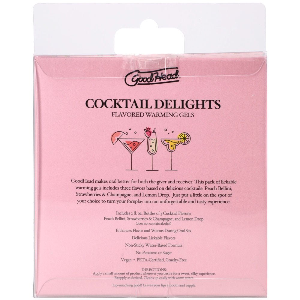 GoodHead Cocktail Delights - Flavoured Warming Oral Sex Gels - 59 ml Bottles - Set of 3 - Silk and Sin