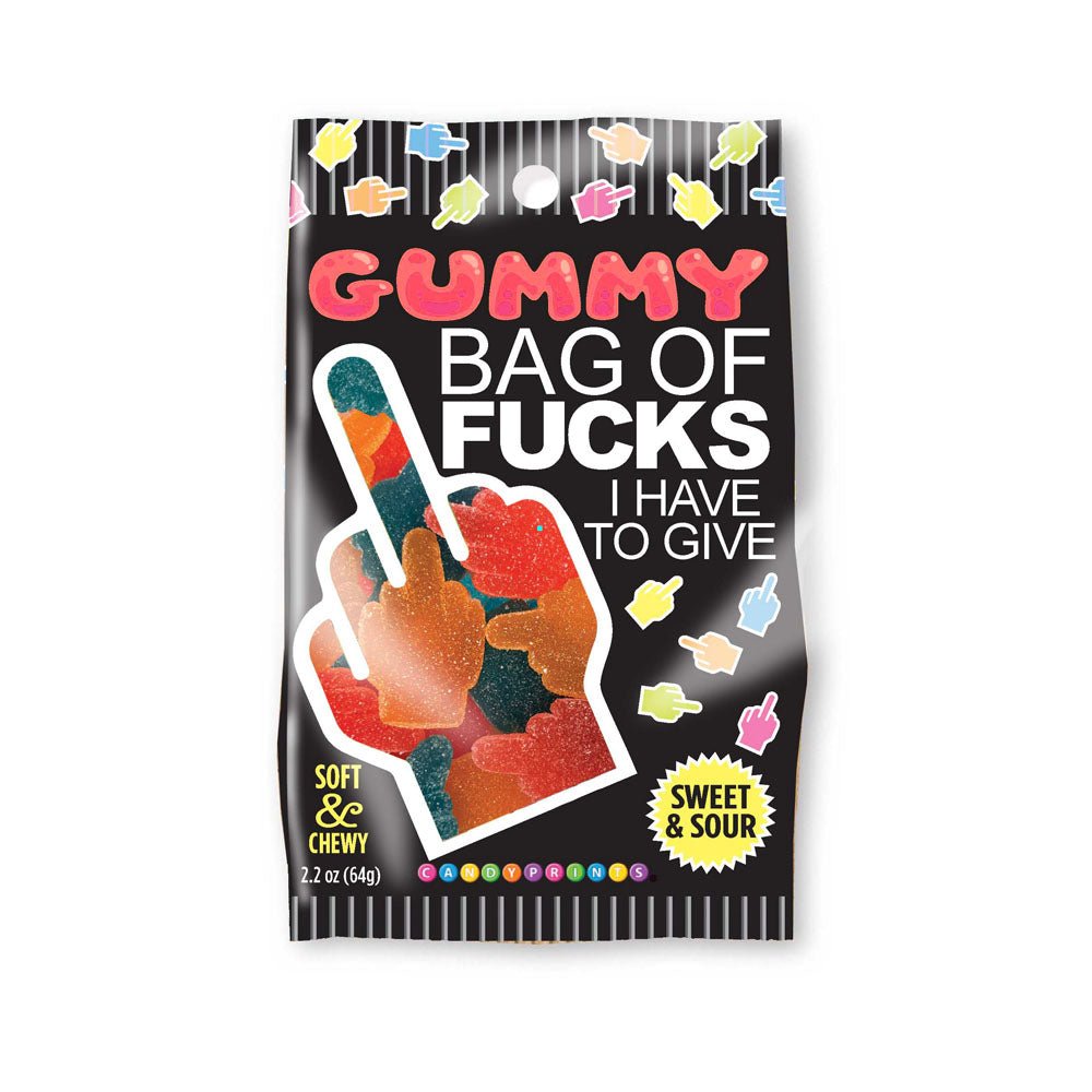Gummy Bag Of Fucks I Have To Give - Soft & Chewy Sour Gummy Lollies - 64 gram Bag - Silk and Sin