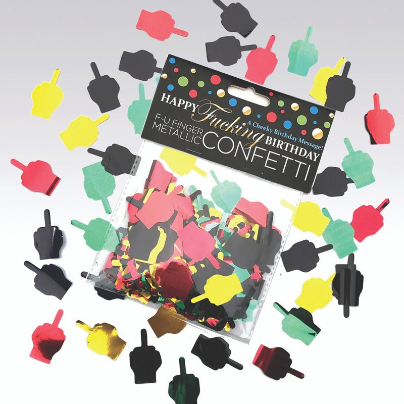 Happy Fucking Birthday FU Finger Confetti - Party Decoration - Silk and Sin