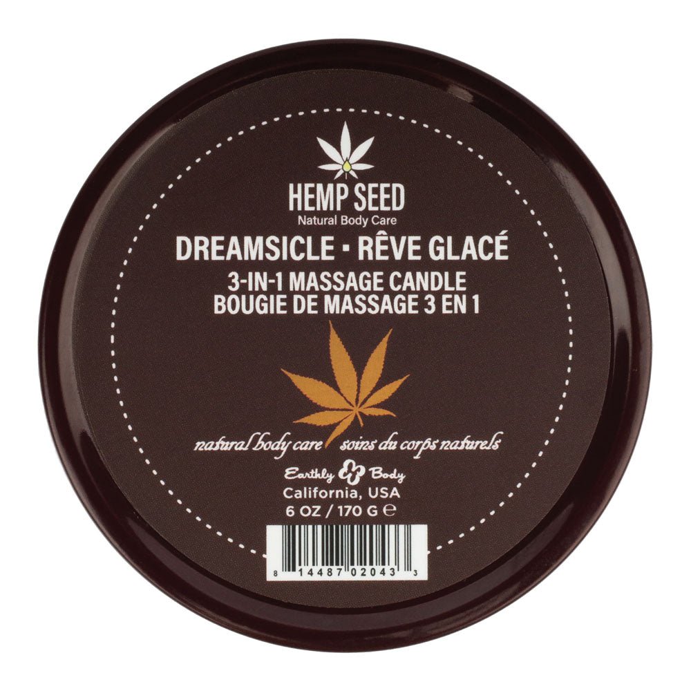 Hemp Seed 3-In-1 Massage Candle - Dreamsicle (Tangerine & Plum) - 170 g - Silk and Sin