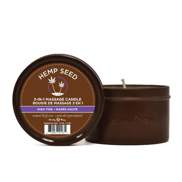 Hemp Seed 3-In-1 Massage Candle - High Tide (Coconut Lime Verbena) - 170 g - Silk and Sin