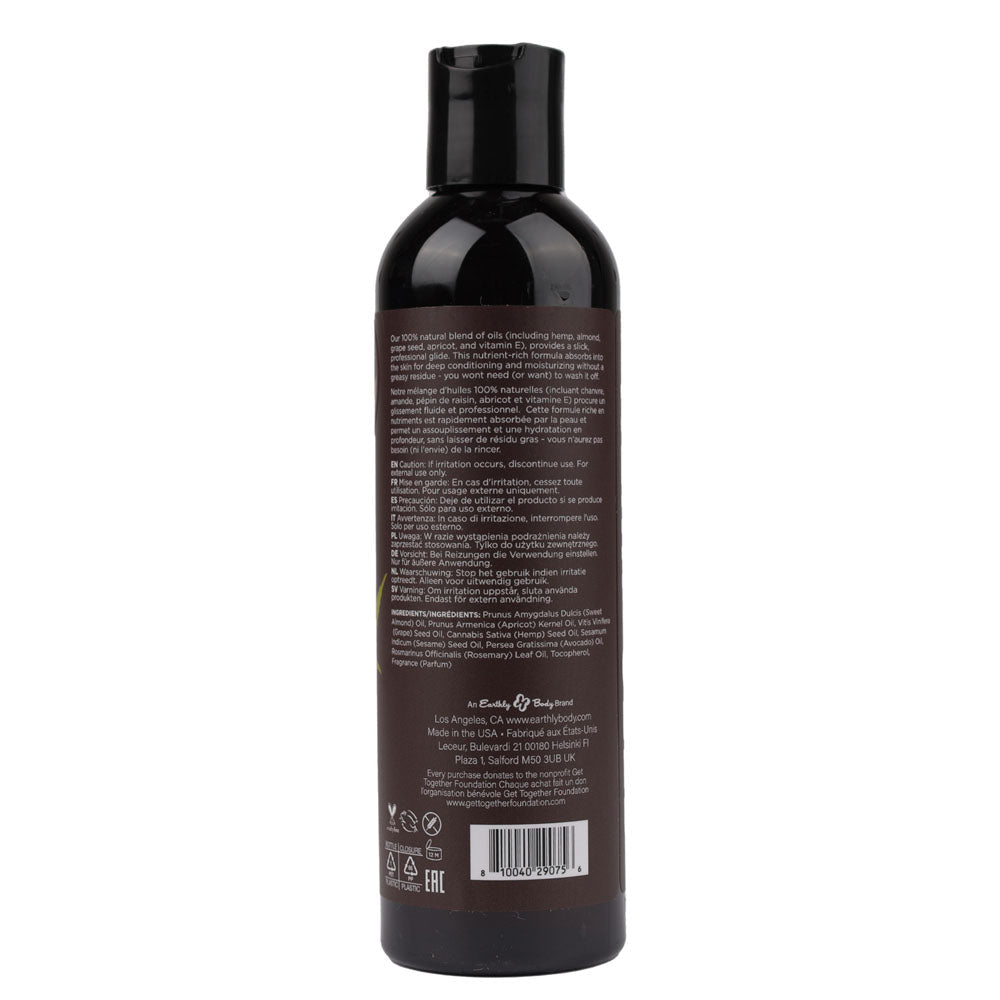 Hemp Seed Massage & Body Oil - Beach Daze (Coconut & Pineapple) Scented - 237 ml Bottle - Silk and Sin