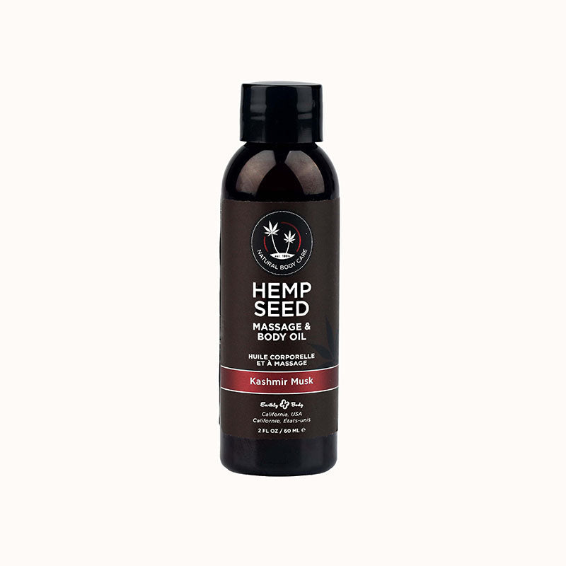 Hemp Seed Massage & Body Oil - Kashmir Musk (Brandy, Magnolia & Vanilla Musk) Scented - 59 ml - Silk and Sin
