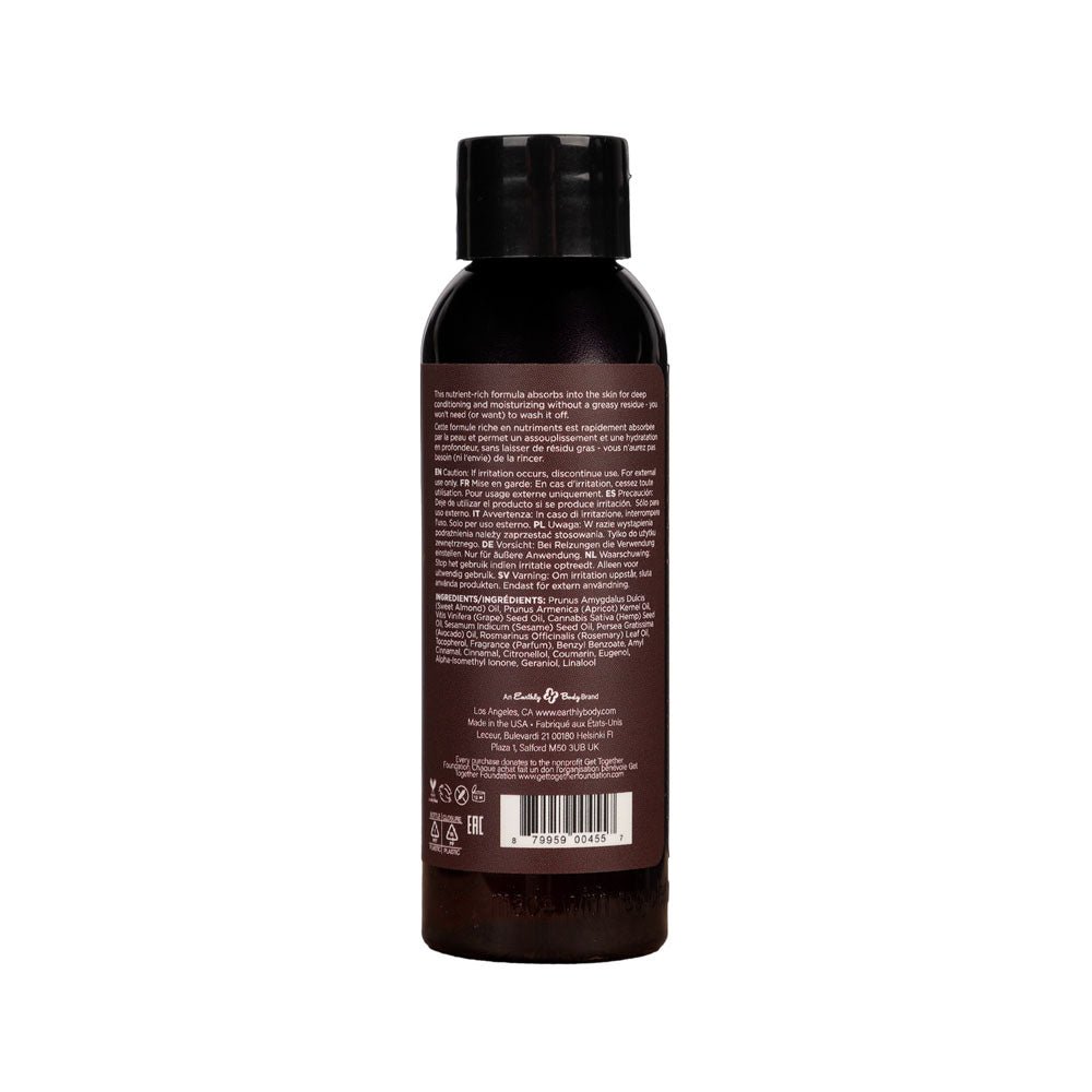 Hemp Seed Massage & Body Oil - Nag Champa (East Indian Incense) Scented - 59 ml Bottle - silkandsin