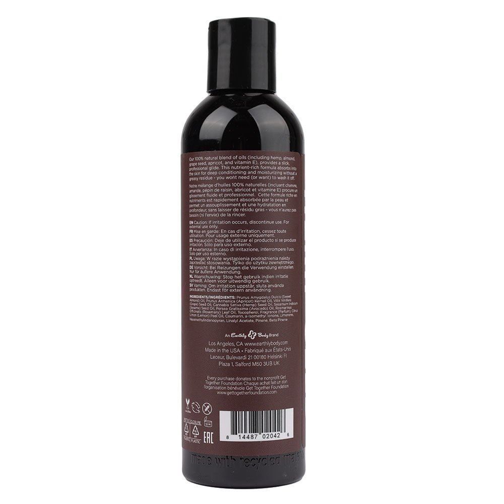 Hemp Seed Massage & Body Oil - Skinny Dip (Vanilla & Fairy Floss) Scented - 237 ml Bottle - Silk and Sin