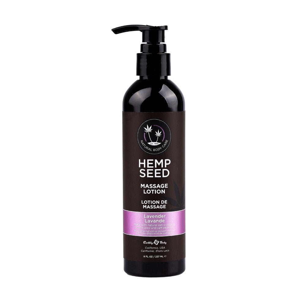 Hemp Seed Massage Lotion - Lavender Scented - 237 ml Bottle - silkandsin