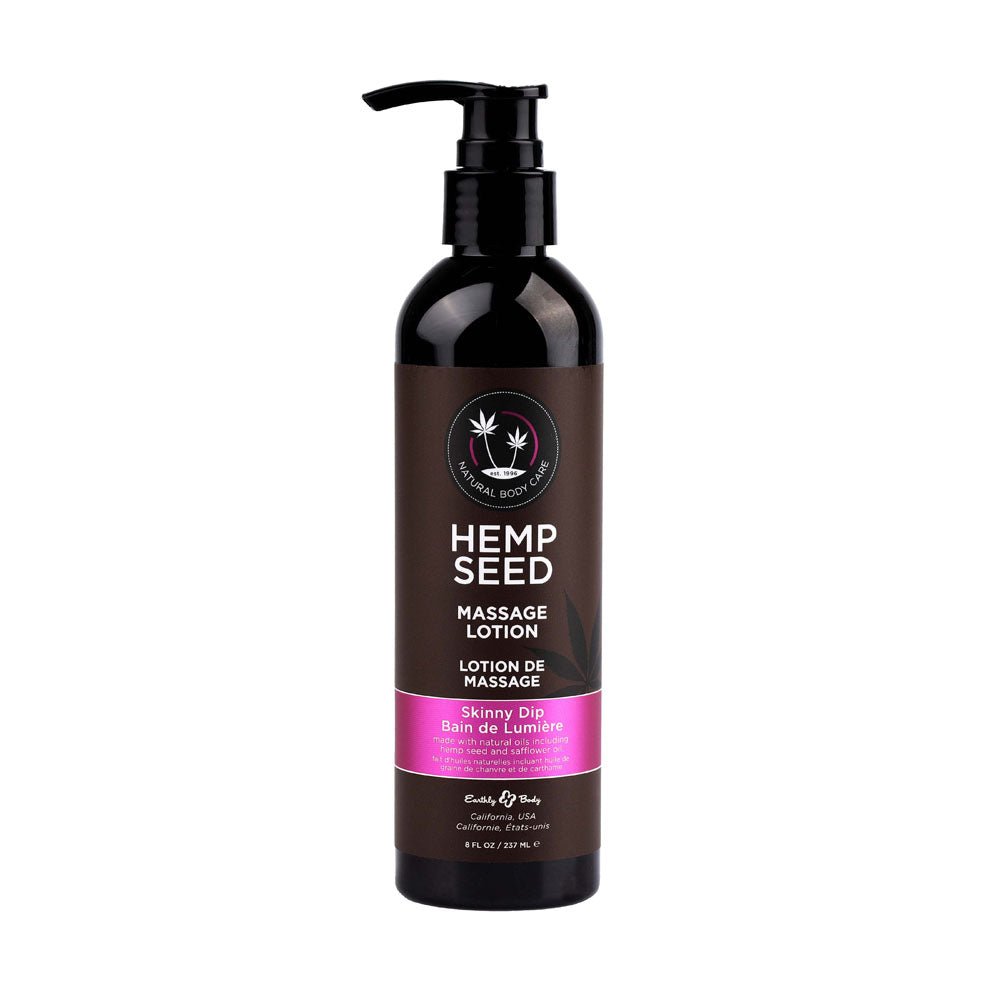 Hemp Seed Massage Lotion - Skinny Dip (Vanilla & Fairy Floss) Scented - 237 ml Bottle - silkandsin