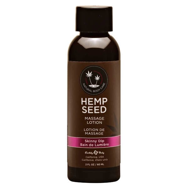 Hemp Seed Massage Lotion - Skinny Dip (Vanilla & Faiy Floss) Scented - 59 ml Bottle - Silk and Sin